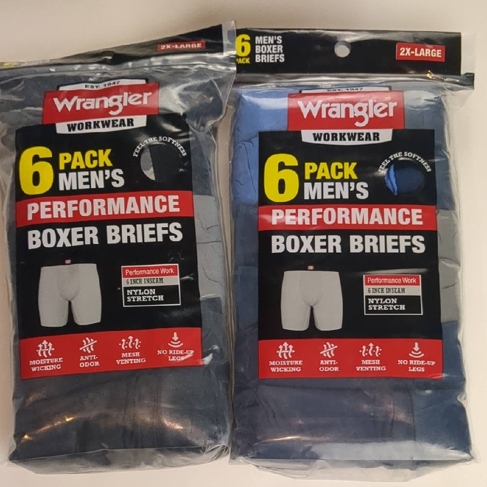 Wrangler Men's Performance Boxer Briefs XXL